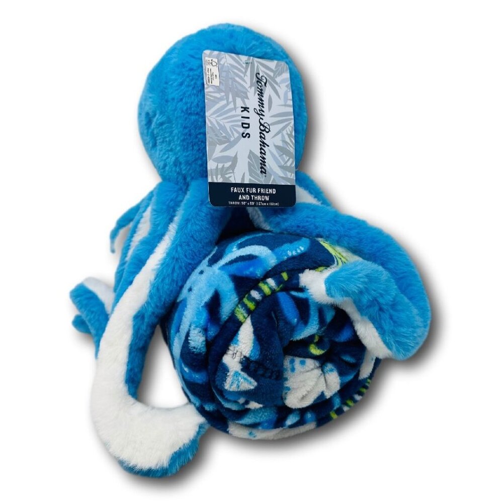 Tommy Bahama Kids Faux Fur Octopus Plush & Throw Blanket Set - Picture 4 of 7